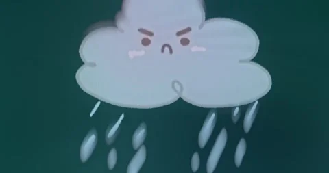 Angry cloud pouring rain and creating lightning bolts Stock Footage 310845083