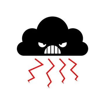 Angry cloud. Thunder and lightning. vector illustration Stock Illustration