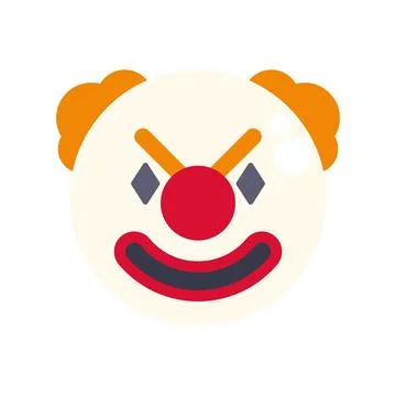 Angry clown face icon representing negative emotion Stock Illustration