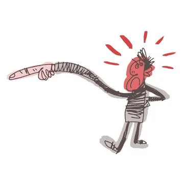 Angry comic character. Vector illustration Stock Illustration