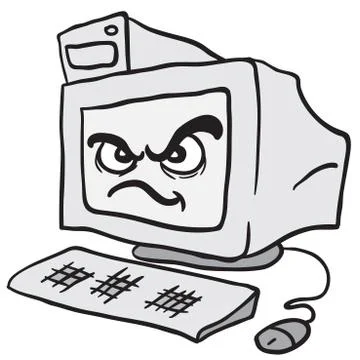 Angry computer Stock Illustration
