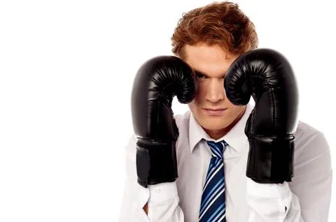 Angry corporate guy in action Stock Photos