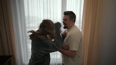 Angry couple arguing and making up Stock Footage 340924931