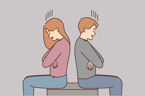 Angry couple suffer from relationships problems Stock Illustration