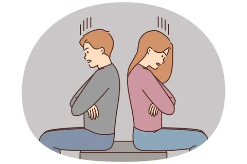 Angry couple suffer from relationships problems Stock Illustration