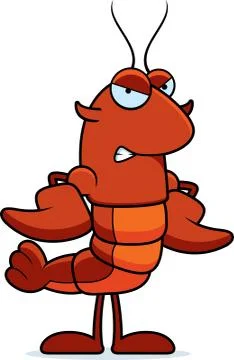 Angry crawfish Stock Illustration