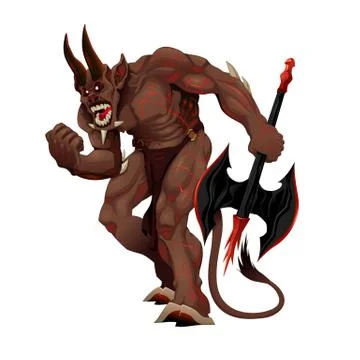 Angry demon. Stock Illustration