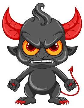 Angry devil cartoon character Stockillustratie