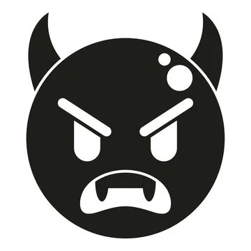 Angry devil emoji expressing frustration and evil emotion 스톡 일러스트