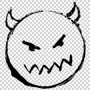 Angry devil face emoji Stock Illustration