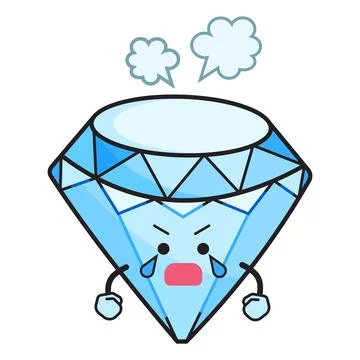 Angry diamond character Stock Illustration