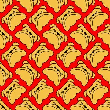 Angry dog face pattern seamless. vector background Stock Illustration