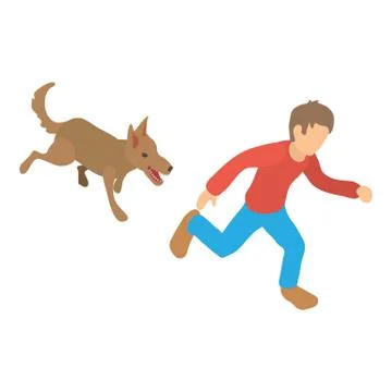 Angry dog icon, isometric 3d style Stock Illustration