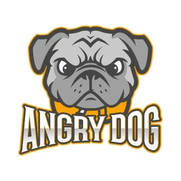 Angry Dog Mascot Logo Template Graphic Stock Illustration