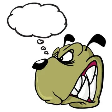 Angry dog with thought bubble Stock Illustration