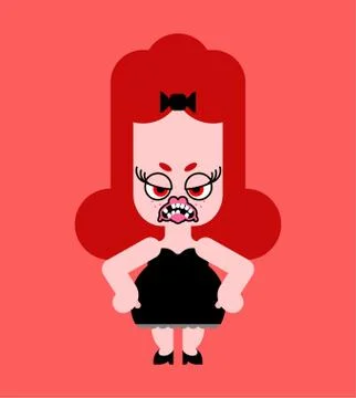 Angry Doll isolated. Grumpy puppet. Vector illustration Stock Illustration