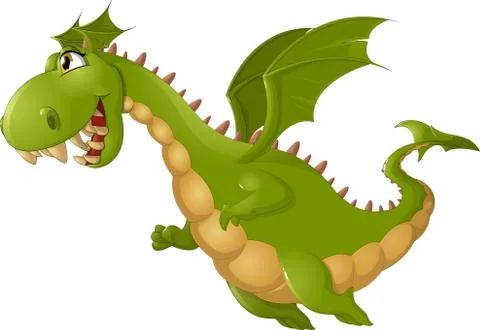 Angry dragon cartoon Stock Illustration