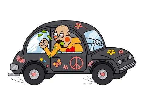 Angry driver Stock Illustration