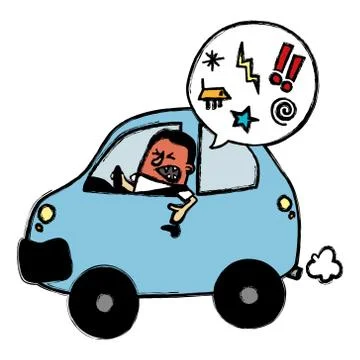 Angry driver Stock Illustration