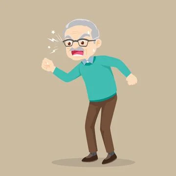 Angry elderly man Stock Illustration