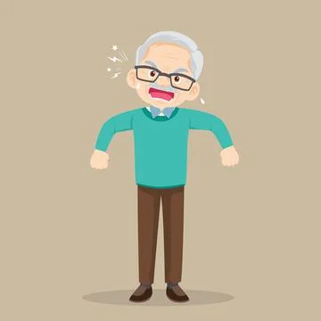 Angry elderly man scolding Stock Illustration