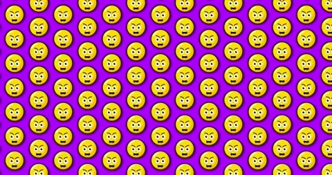 Angry emoji animated tile Loopable motion graphics pattern background. Over.. Vídeos de archivo 224357239