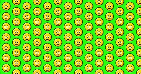 Angry emoji animated tile Loopable motion graphics pattern background. Over.. Vídeos de archivo 224357268