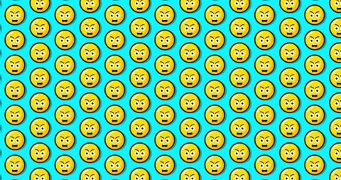 Angry emoji animated tile Loopable motion graphics pattern background. Over.. Vídeos de archivo 224357271