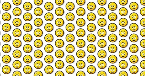 Angry emoji animated tile Loopable motion graphics pattern background. Over.. Vídeos de archivo 224357622