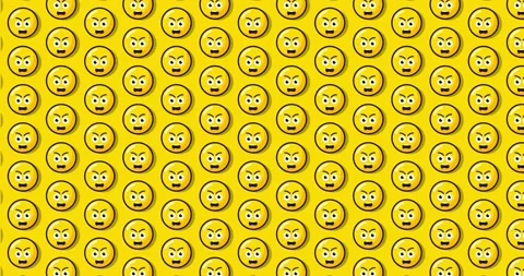 Angry emoji animated tile Loopable motion graphics pattern background. Over.. 스톡 동영상 224358002