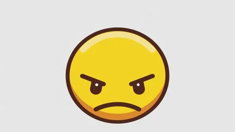 Angry Emoji Animation 4K Loop Transparant Stock Footage 317407528