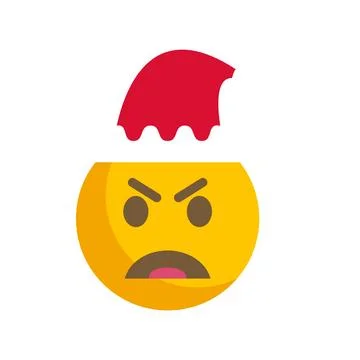 Angry emoji head exploding with frustration Stock Illustration