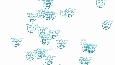 Angry emoticon and background white Stock Footage 125572941