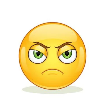 Angry emoticon on white background Illustration