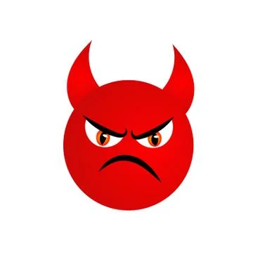 Angry emoticonal. Devil red evil icon. Vector illustration. Stockillustratie