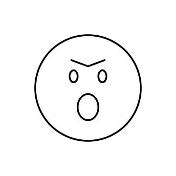 Angry, emotions icon. Simple line, outline vector expression of mood icons for Illustrazione stock