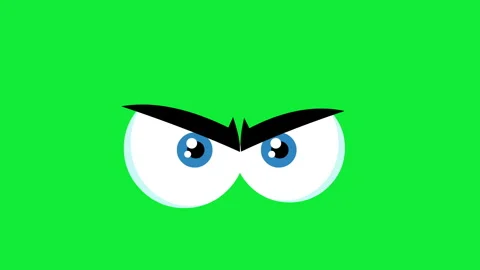 Angry Evil Cartoon Character Eyes Stock Footage 328088899