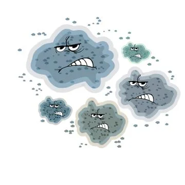 Angry evil mold isolated on white background. Stock Illustration