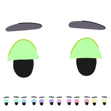 Angry eye emotions vector cartoon graphic Stock Illustration