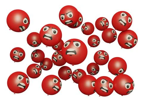 Angry face 3d render emoticon or emoji perfect for sosial media, branding, ad Stock Illustration