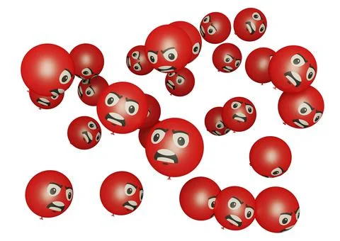 Angry face 3d render emoticon or emoji perfect for sosial media, branding, ad Stock Illustration