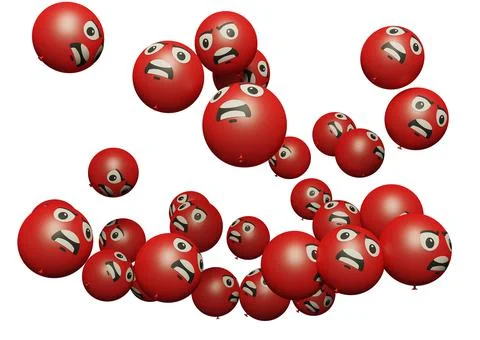 Angry face 3d render emoticon or emoji perfect for sosial media, branding, ad Stock Illustration