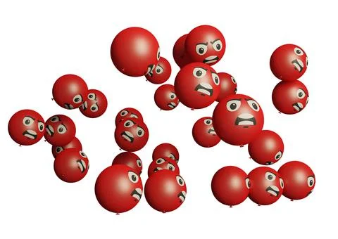 Angry face 3d render emoticon or emoji perfect for sosial media, branding, ad Stock Illustration