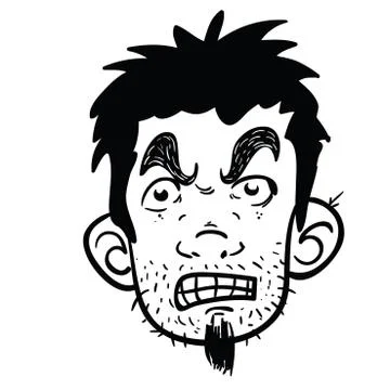Angry face black Stock Illustration