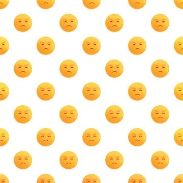 Angry face emoji seamless pattern representing frustration Stock Illustration