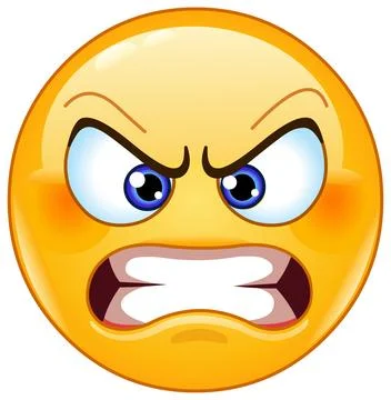 Angry Face Emoticon Stock Illustration
