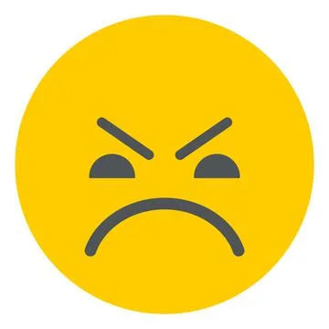 Angry face expression in simple flat style. Grumpy emoji Stock Illustration