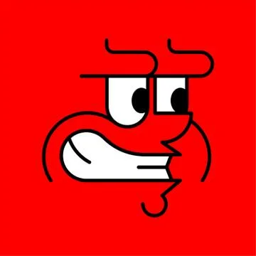 Angry face isolated. Evil red head. Vector texture Stock Illustration