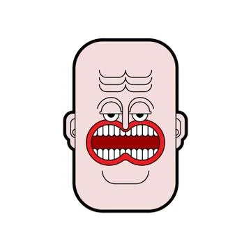 Angry face isolated. grumpy head man. vector illustration Stock Illustration