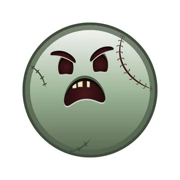 Angry face Large size of zombie halloween emoji Stock Illustration